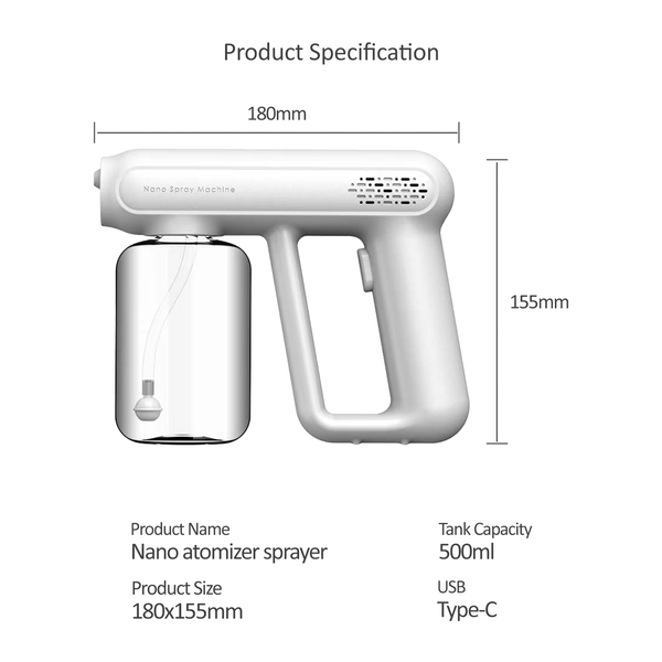 Skin & Surface Antibacterial Spray + 5L Gallon +Nano Sprayer + Induction Sterilizer Bundle